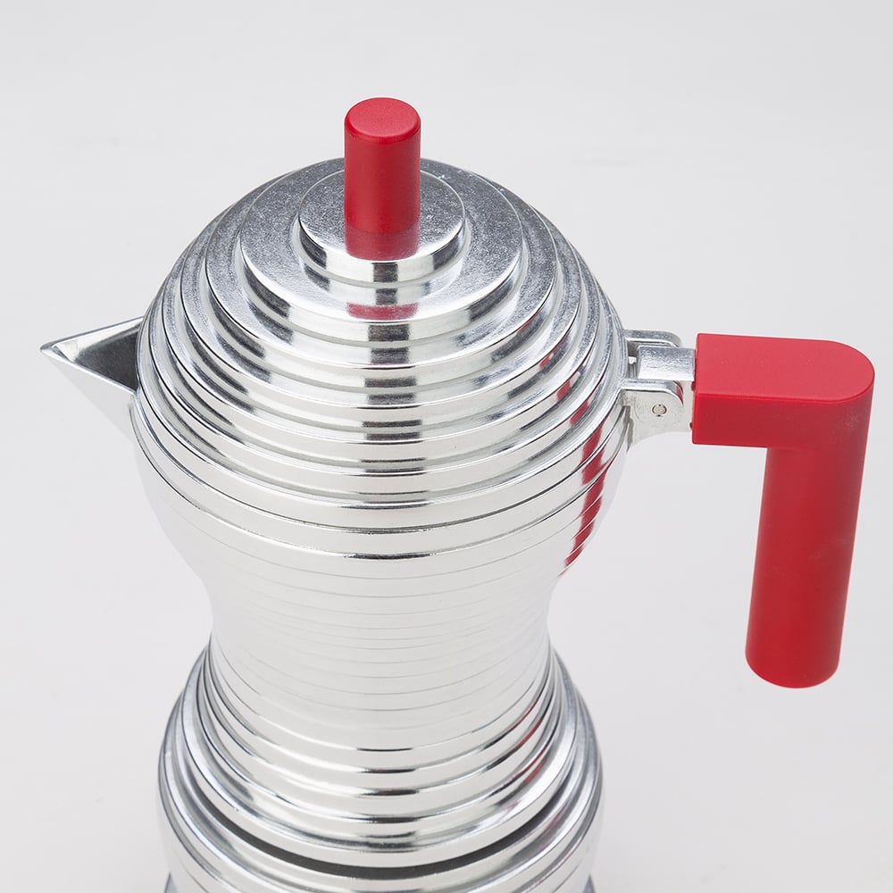 Alessi Pulcina Red Espresso Coffee Maker 150ml Peter's of Kensington