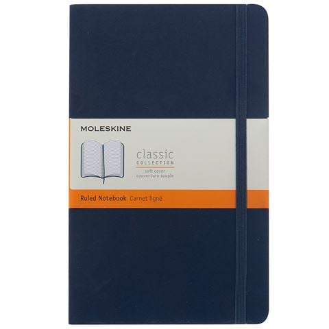 Moleskine - Classic Soft Cover Ruled Notebook Large Blue