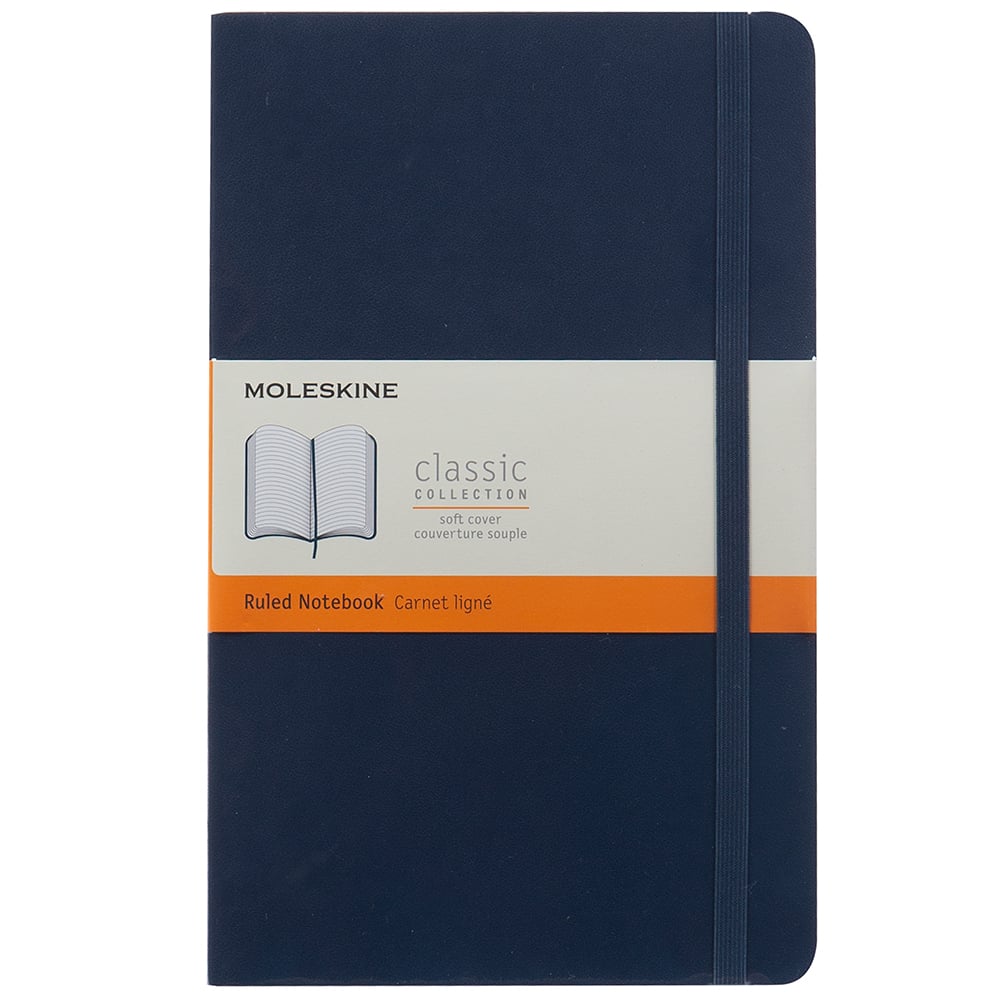 Moleskine Classic Soft Cover Ruled Notebook Large Blue Peter's of