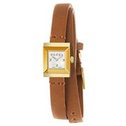 Gucci - G-Frame Mother of Pearl Dial Brown Strap Watch