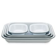 Falcon - Enamel Baking Dish White & Grey Set 5pce