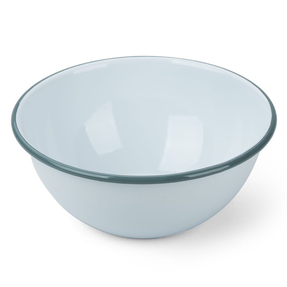Falcon White/Grey Enamel Deep Cereal Bowl 16cm Peter's of Kensington
