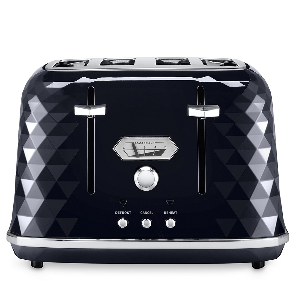 DeLonghi Brillante Four Slice Toaster CTJX4003 Black Peter's of