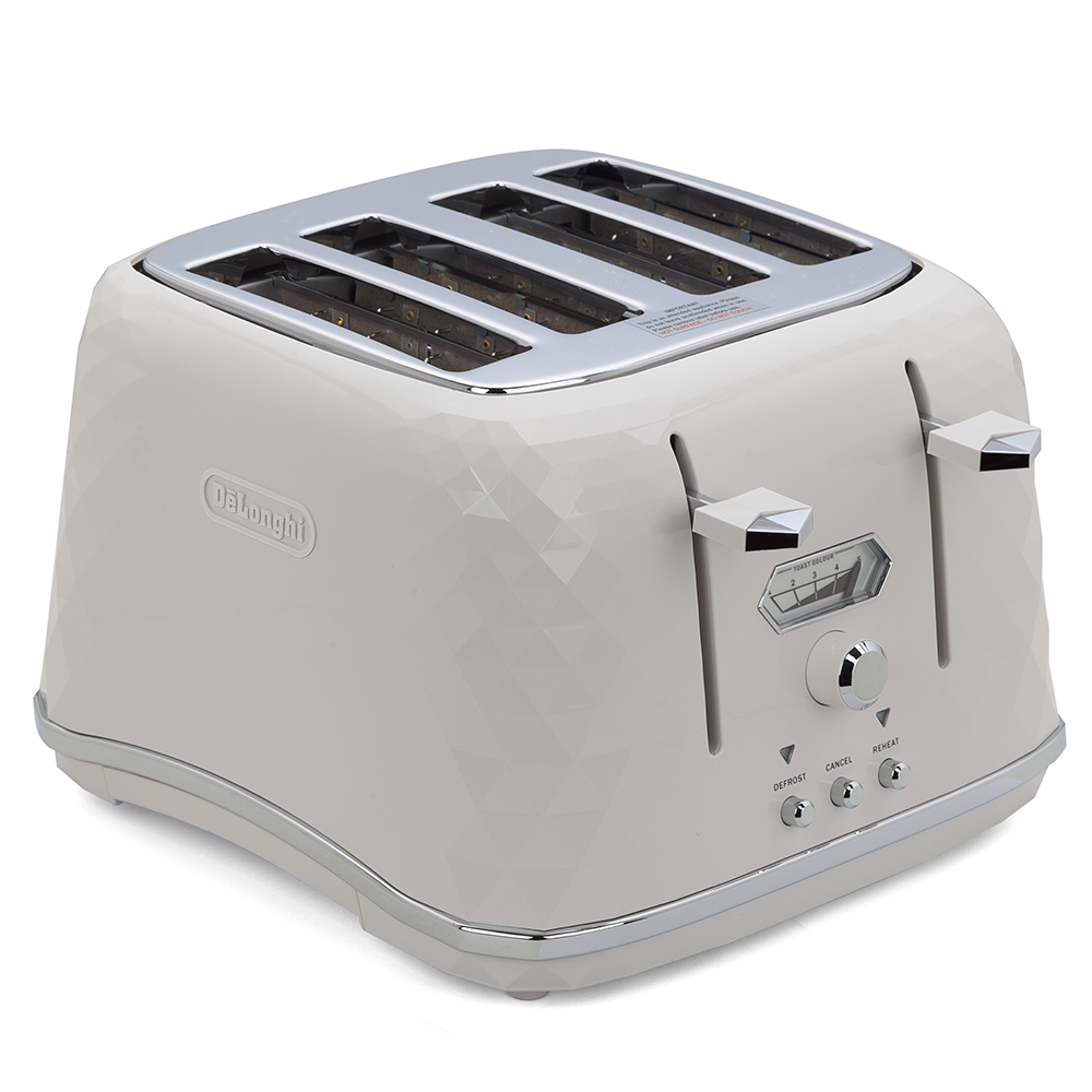 DeLonghi Brillante Four Slice Toaster CTJX4003 White Peter's of