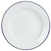 Falcon - Enamel Dinner Plate White & Blue 30cm