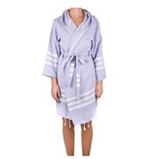 Lalay - Cotton Hooded Bathrobe Large Lilac