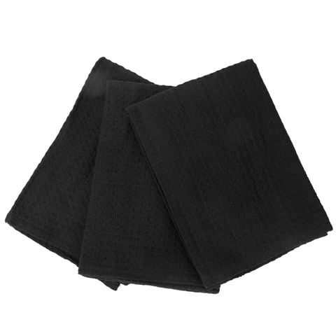 Rans - London Waffle Tea Towel Black Set 3pce
