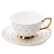 Cristina Re - High Tea Teacup & Saucer Ivory Polka Dot