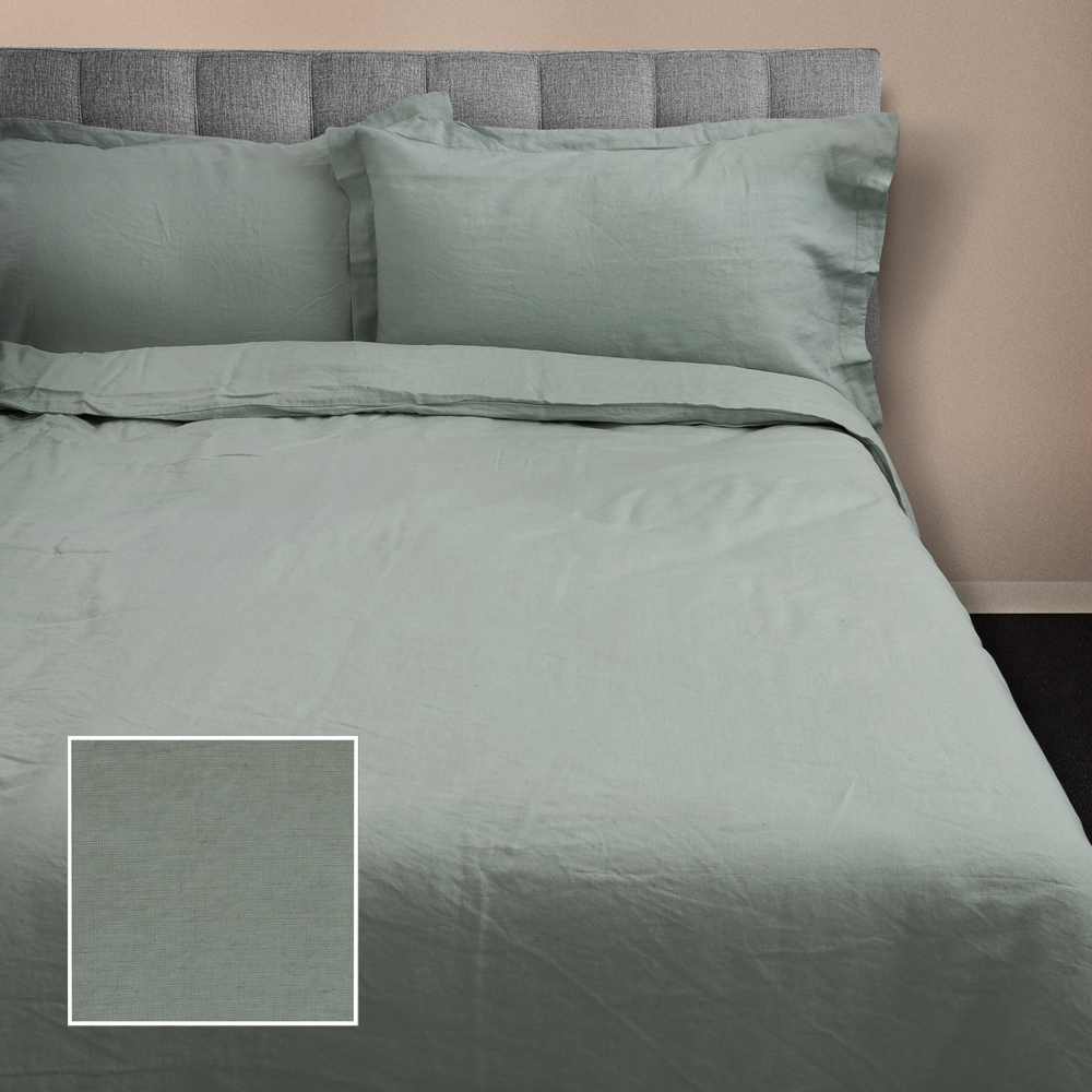 Bemboka Pure Linen Duvet Cover Set Mint Super King 3pce Peter S Pure Linen Duvet Cover Set Mint Super King 3pce