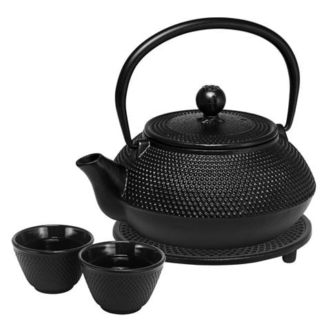 Avanti - Hobnail Teapot Set Black 4pce