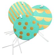 Vandoros - Party Gift Tag Turquoise/Gold Set 6pce