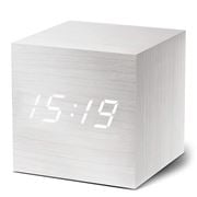 Gingko - Cube Click Clock White / White LED