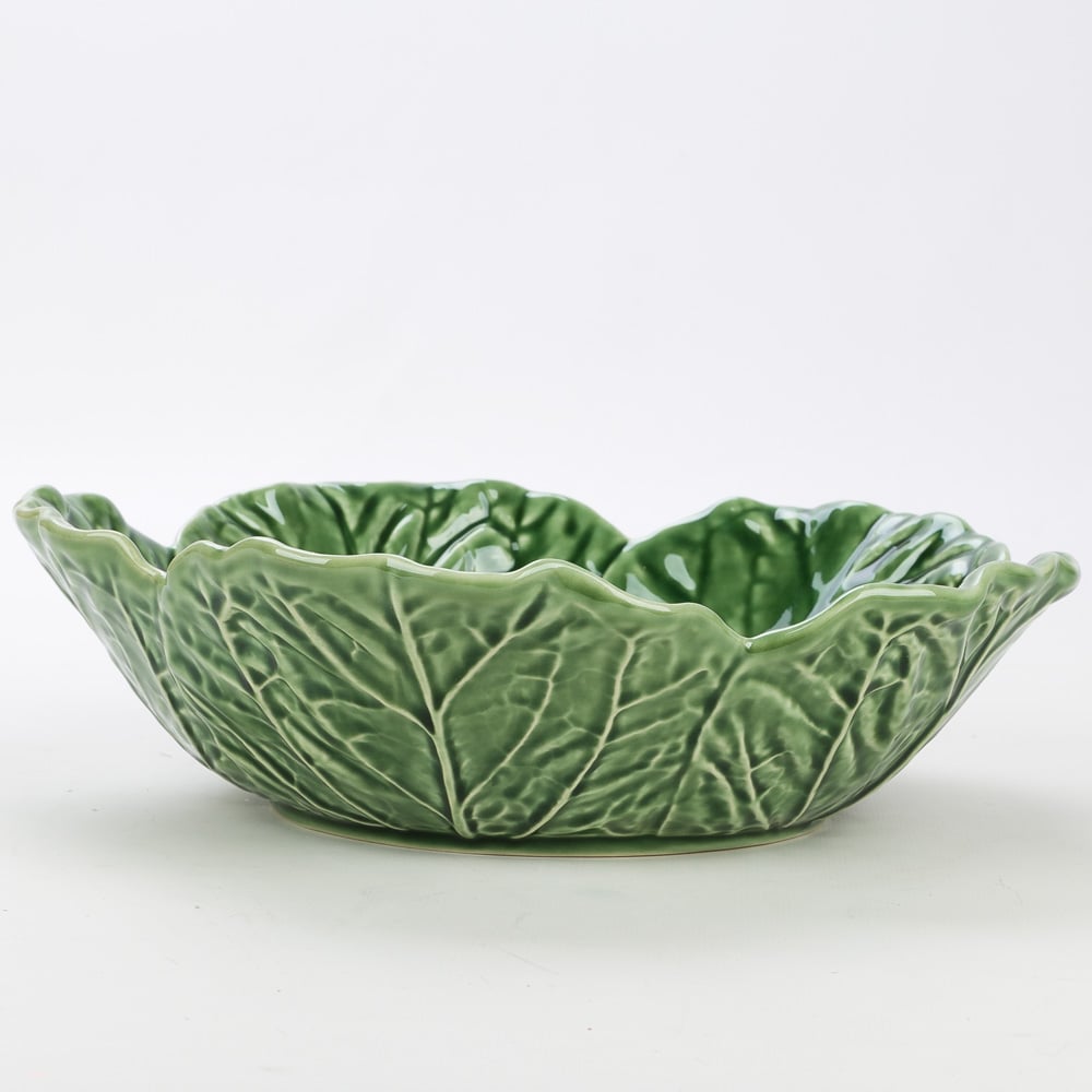 Bordallo Pinheiro - Cabbage Green Bowl 29cm | Peter's of Kensington