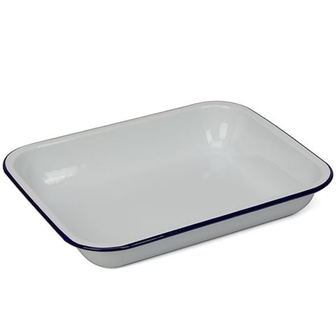 Falcon - Enamel Bake Dish White & Blue | Peter's of Kensington