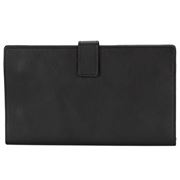 Redd Leather - Leather Travel Wallet with Tab Closure Black