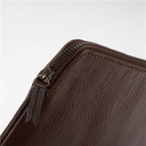 Redd Leather - Leather Laptop Satchel Zip Closure Chocolate