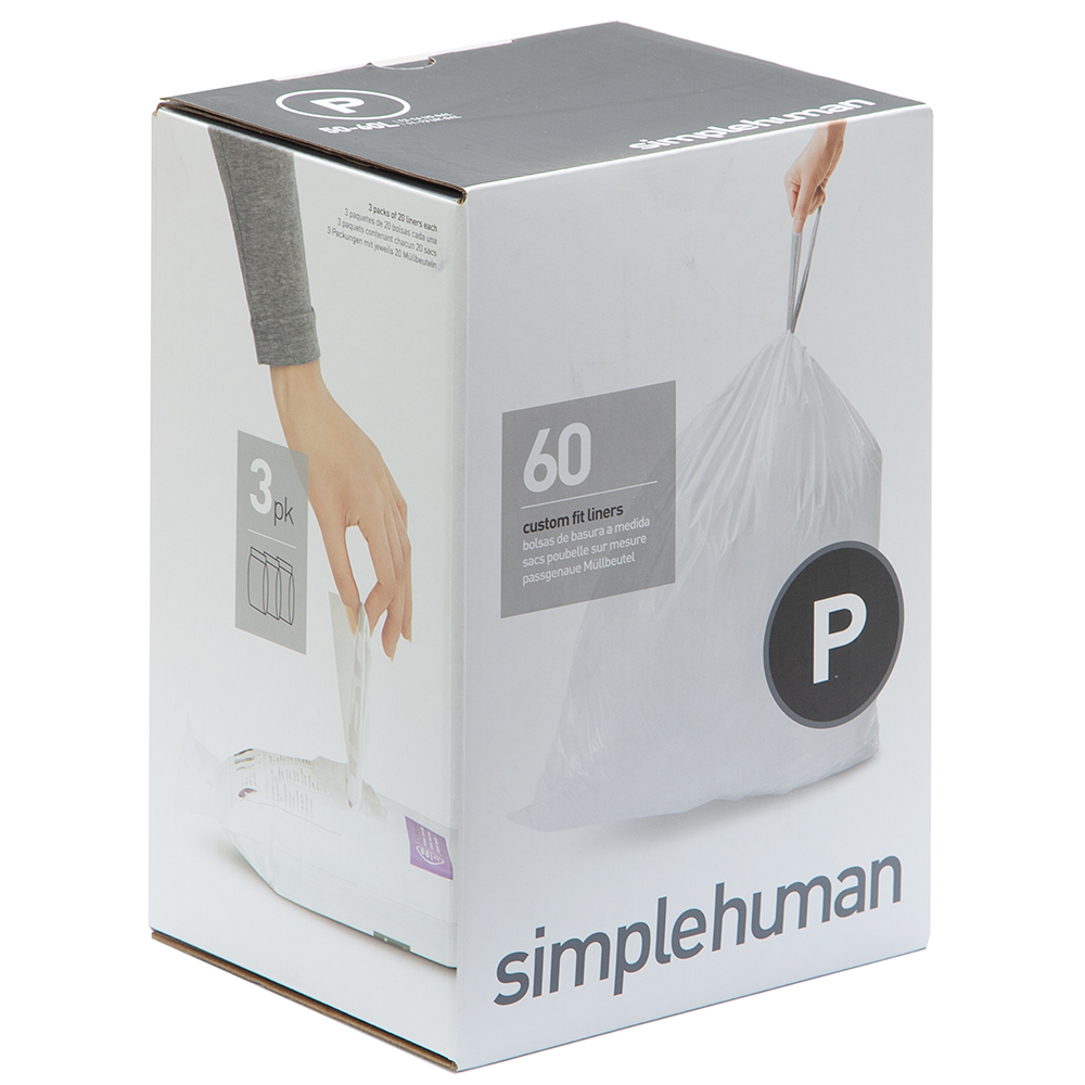 NEW Simplehuman Code P Custom Fit Liners 60pk 838810017594 | eBay