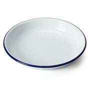 Falcon - Enamel Pasta Plate White/Blue 22cm