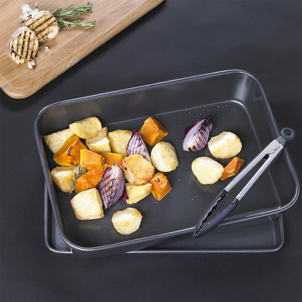 MasterPro Deep Roasting Pan NonStick Black 39x7x28cm Peter's of Kensington