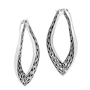 John Hardy - Women's Chain Wave Silver Large Hoop Earrings