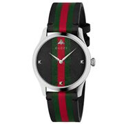 Gucci - Timeless Black & Green-Red-Green Web Watch 38mm
