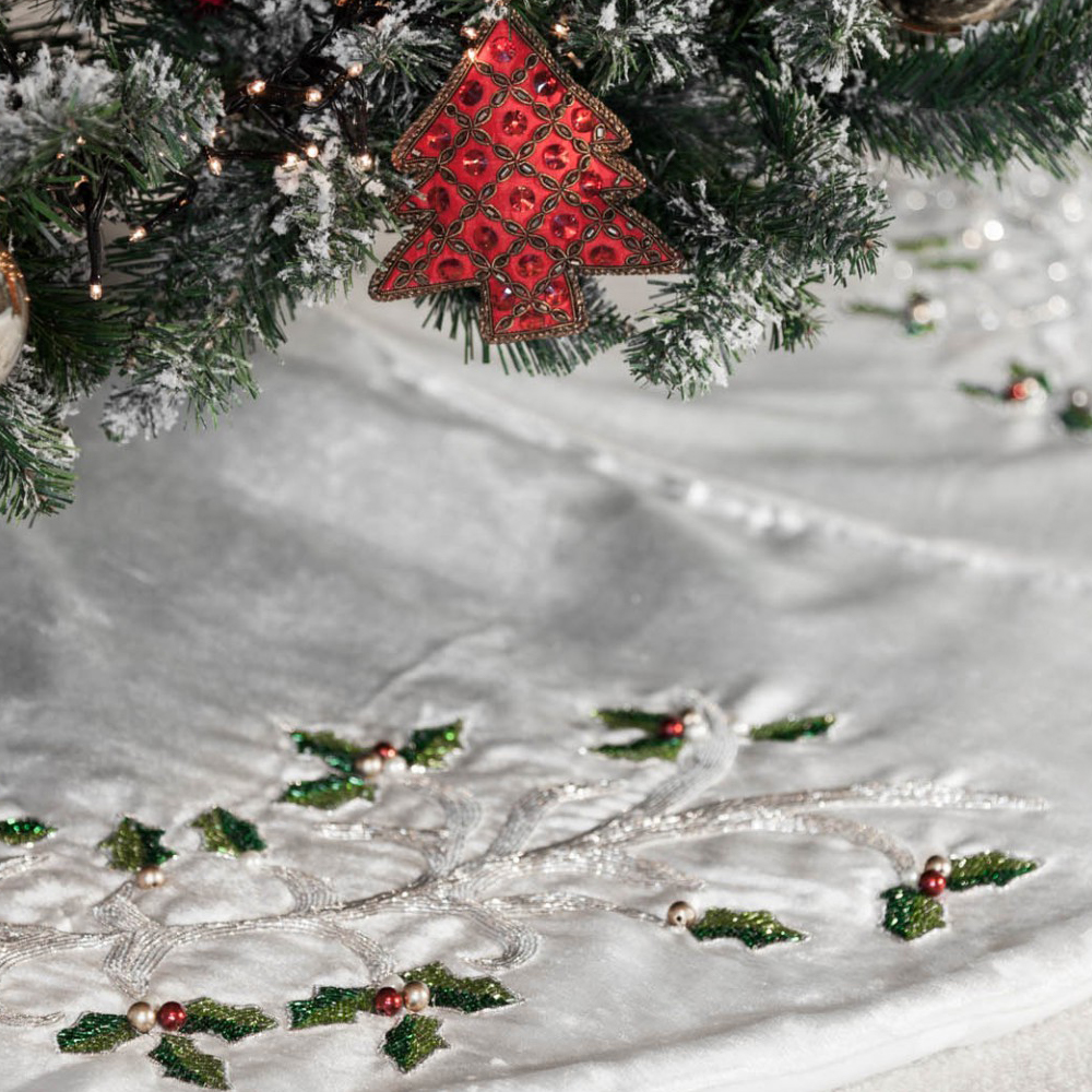 White Silver Tree Skirt 