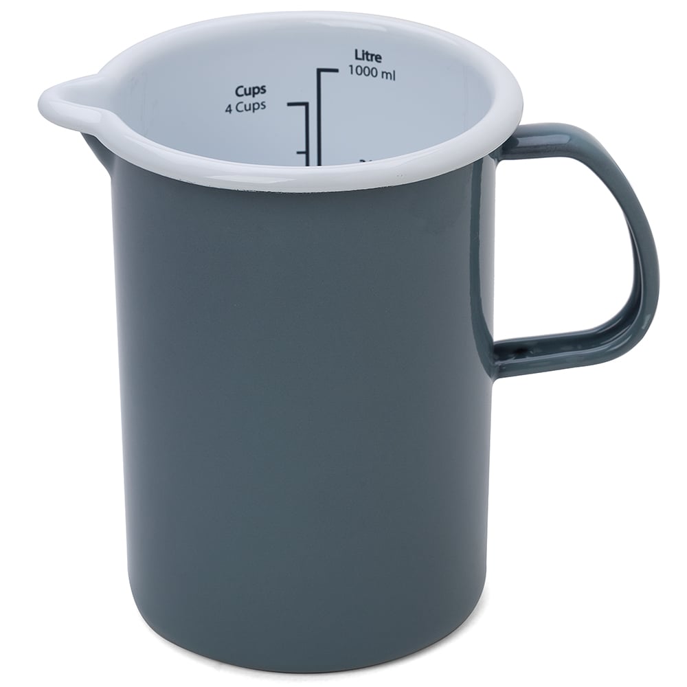 Falcon - Enamel Measuring Jug Grey 1L | Peter's of Kensington