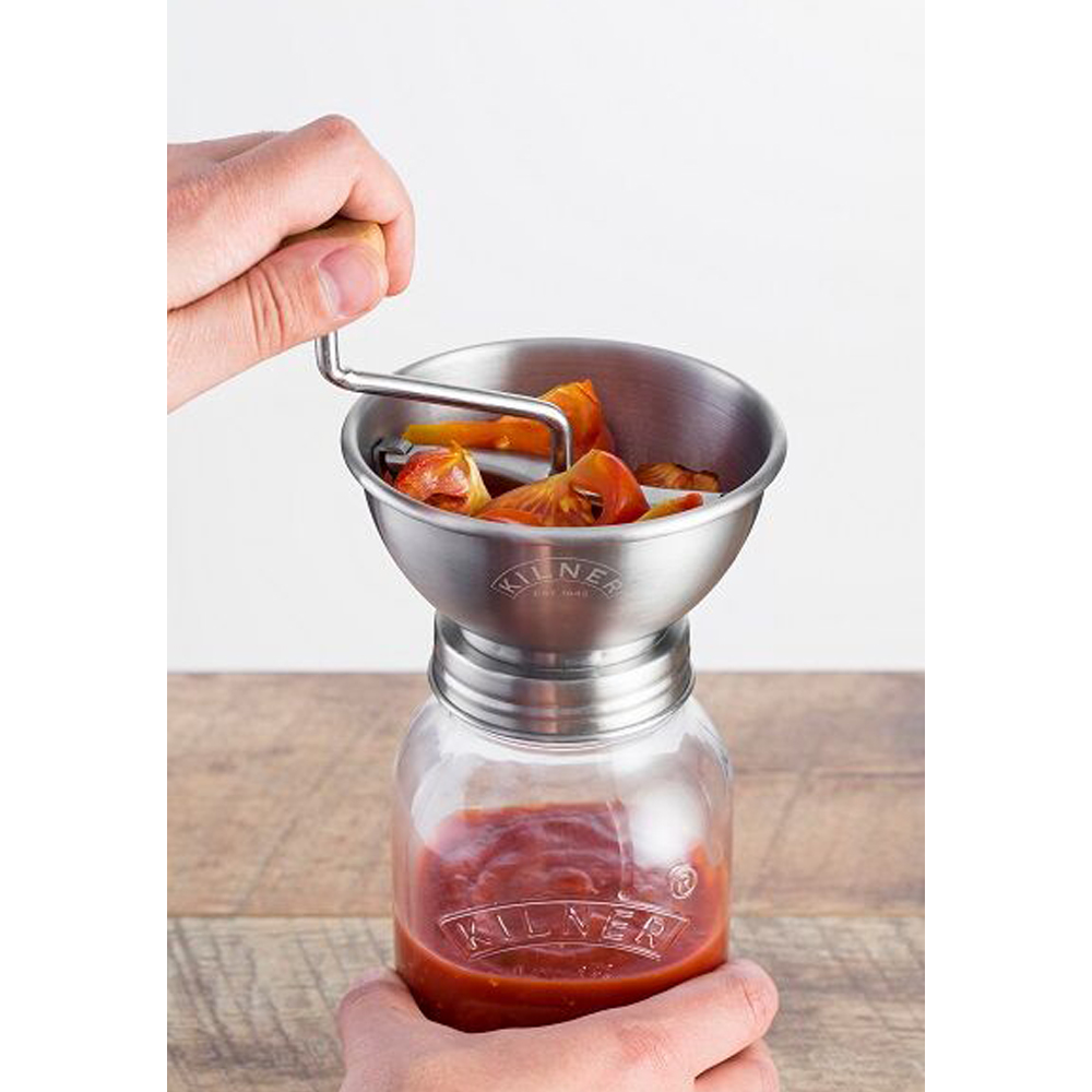 Kilner Glass Sauce Press Jar Set 1 Litre 3pce Peter's of Kensington