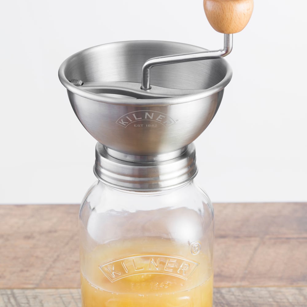 Kilner Glass Sauce Press Jar Set 1 Litre 3pce Peter's of Kensington