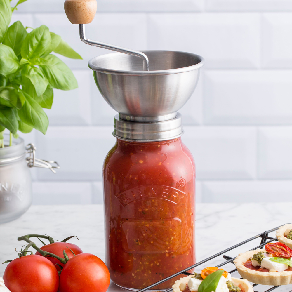 Kilner Glass Sauce Press Jar Set 1 Litre 3pce Peter's of Kensington