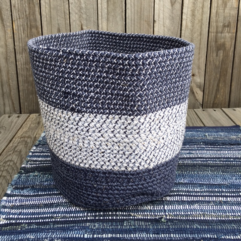 NEW Carnival Denim Multi Cotton Rag Basket Set 2pce eBay