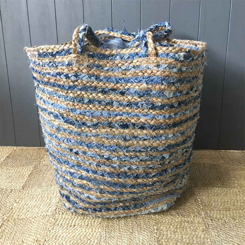 Carnival Jute & Denim Basket Peter's of Kensington