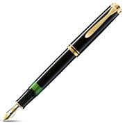Pelikan - 600 Black Fine Nib Fountain Pen with Gold Trim