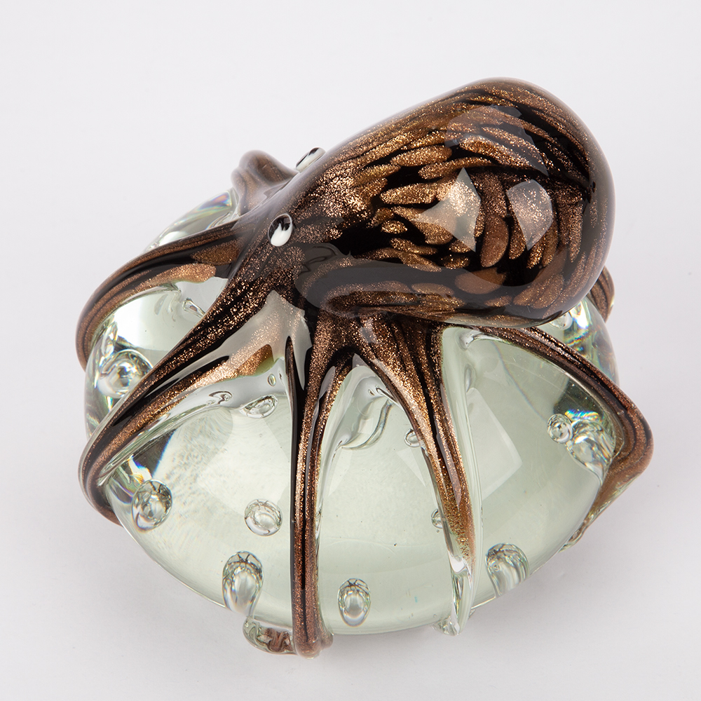 Zibo Mini Octopus Glass Sculpture Peter's of Kensington