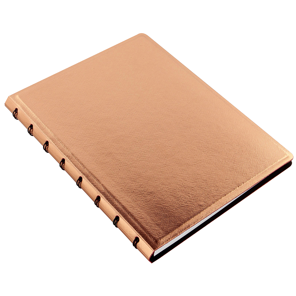 Organiseur Filofax Saffiano A5 - Doré Rose, Agenda Semainier Inclus - Parfait Pour Planning Et Notes