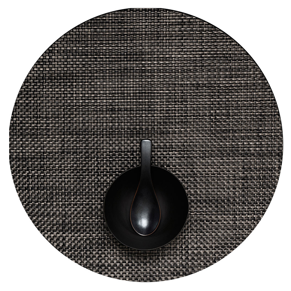 Chilewich Basketweave Round Placemat Carbon 38cm Peter's of Kensington