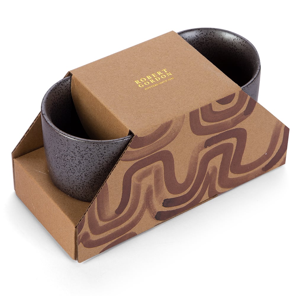 Robert Gordon Earth Latte Cups Black Set 2pce Peter's of Kensington