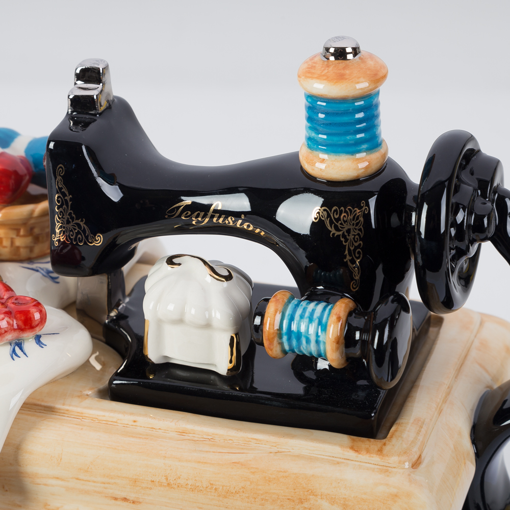 The Teapottery Teapot Sewing Machine Black Large Peter's of Kensington