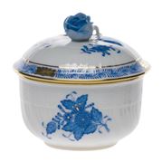Herend - Chinese Bouquet Blue AB Covered Sugar with Rose