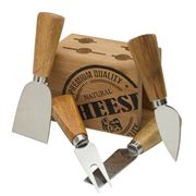 Winex - Cheese Knives In A Wooden Stand 5pce
