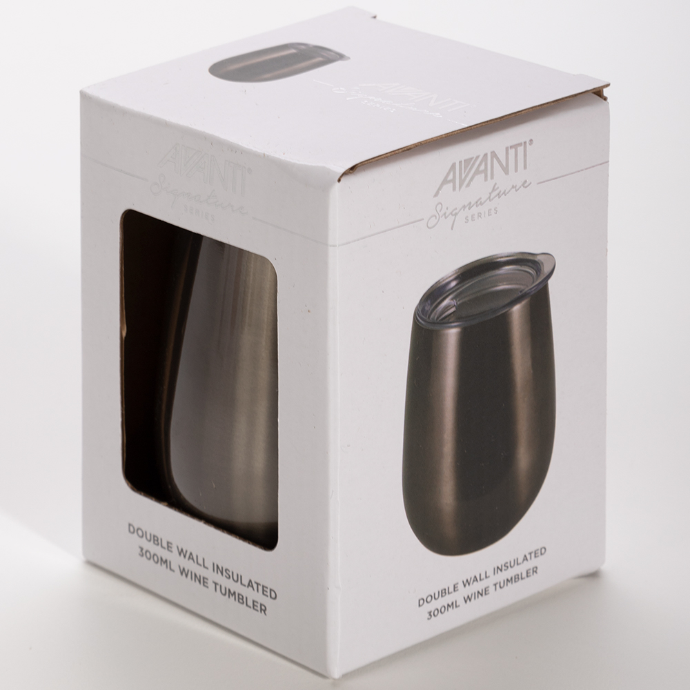 Avanti Double Wall Insulated Wine Tumbler Gunmetal 300ml Peter's of