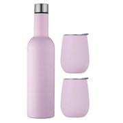 Avanti - Double Wall Insul Wine Traveller Pink Set 3pce