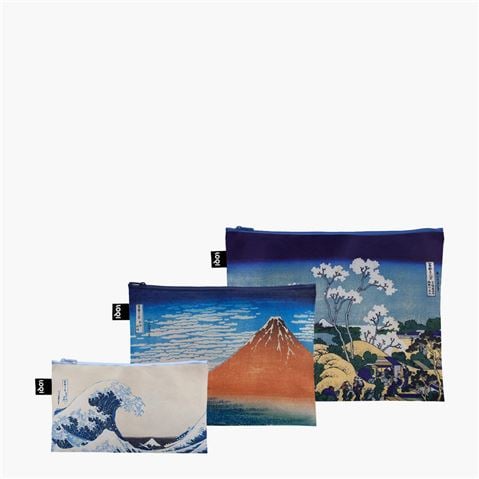 LOQI - Katsushika Hokusai Museum Collection Zip Pocket Set 3pce