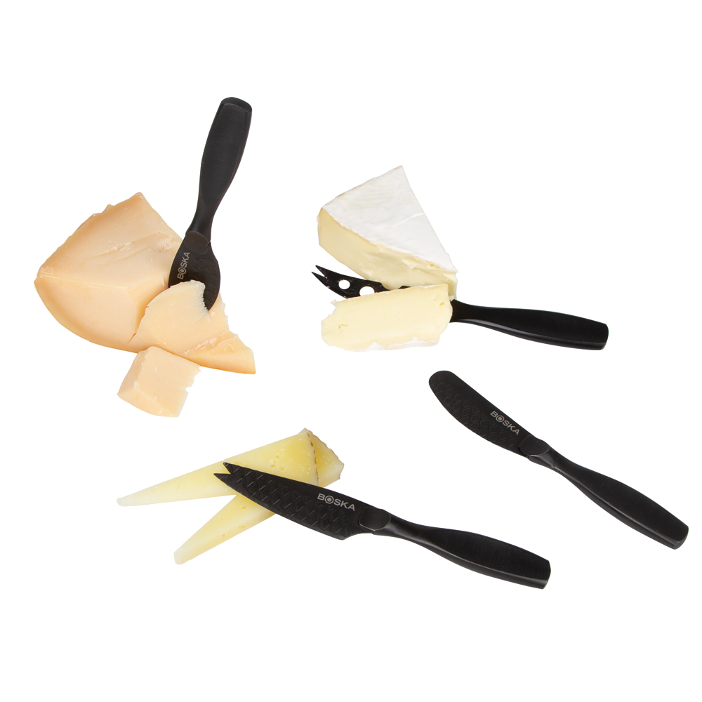 Boska Monaco+ Black Cheese Knife Set Mini 4Pce Peter's of Kensington