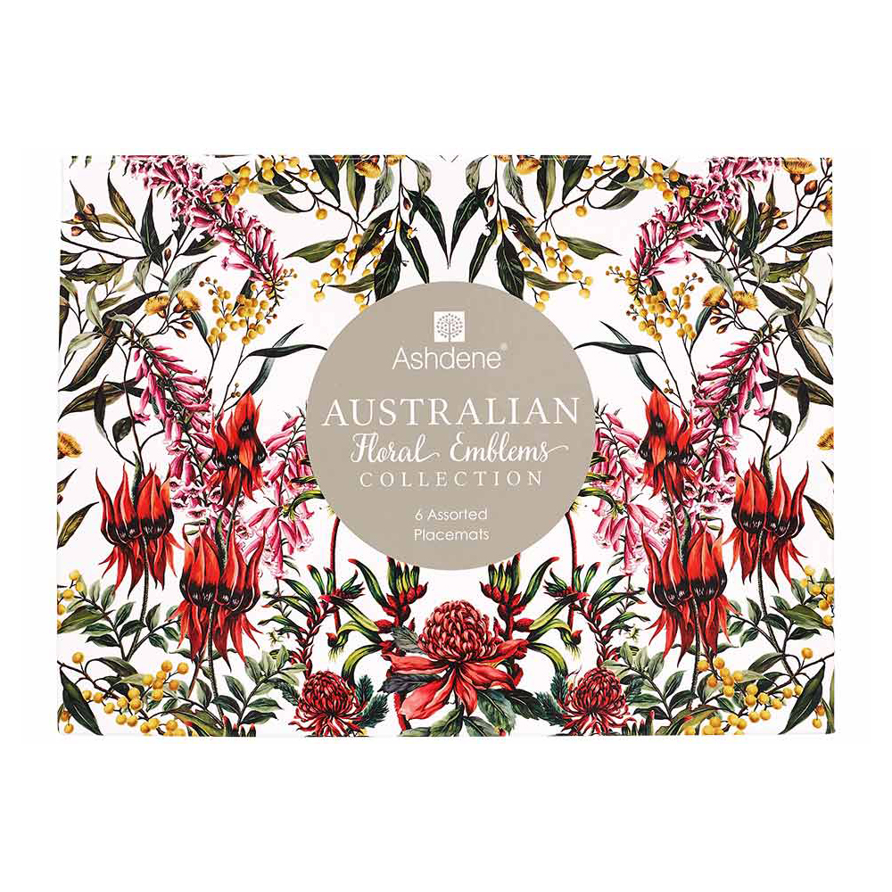 Ashdene Australian Floral Emblems Placemat Set 6pce Peter's of