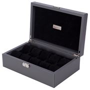 Renzo - Leather Watch Box for Ten Watches Grey