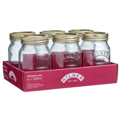 Kilner - Genuine Preserve Jars 500ml Set 6pce