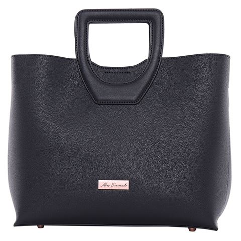 Serenade Leather - Luna Vegan Leather Tote Bag Black | Peter&#39;s of Kensington