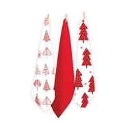 Rans - Christmas Tree Tea Towel Set 3pce Red