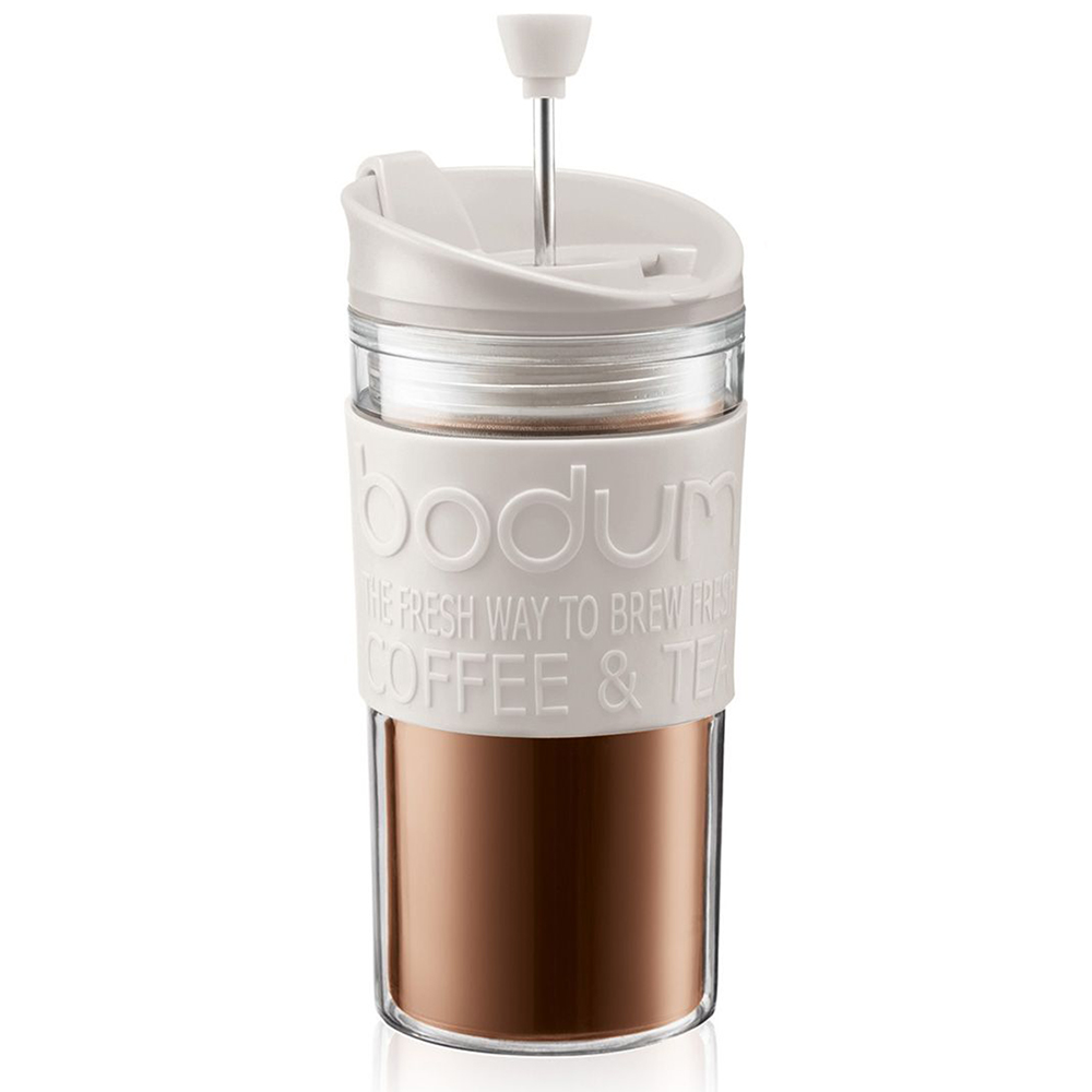 Bodum Travel Press Coffee Maker w/Extra Lid White 350ml Peter's of